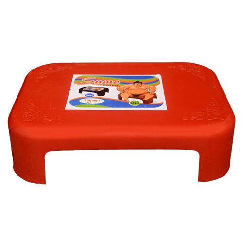 Red Plastic Bathroom Stool - Shape: Rectangular