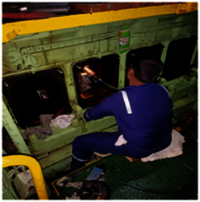 Repair on Vessel of Auxiliary Engine Crankshaft