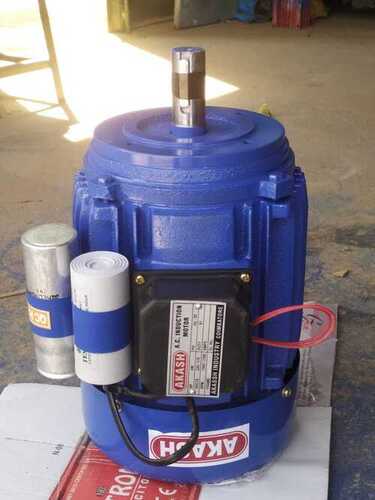 2 Hp Single Phase Face Mounting Motor - Color: Blue