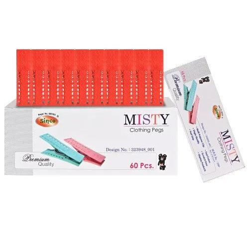 Plastic 60 pc Box Misty Clothing pegs