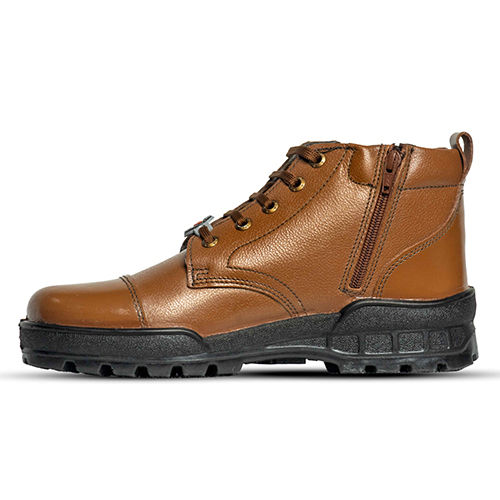 Brown Sherrif Tan Zip Upper Leather Safety Shoes