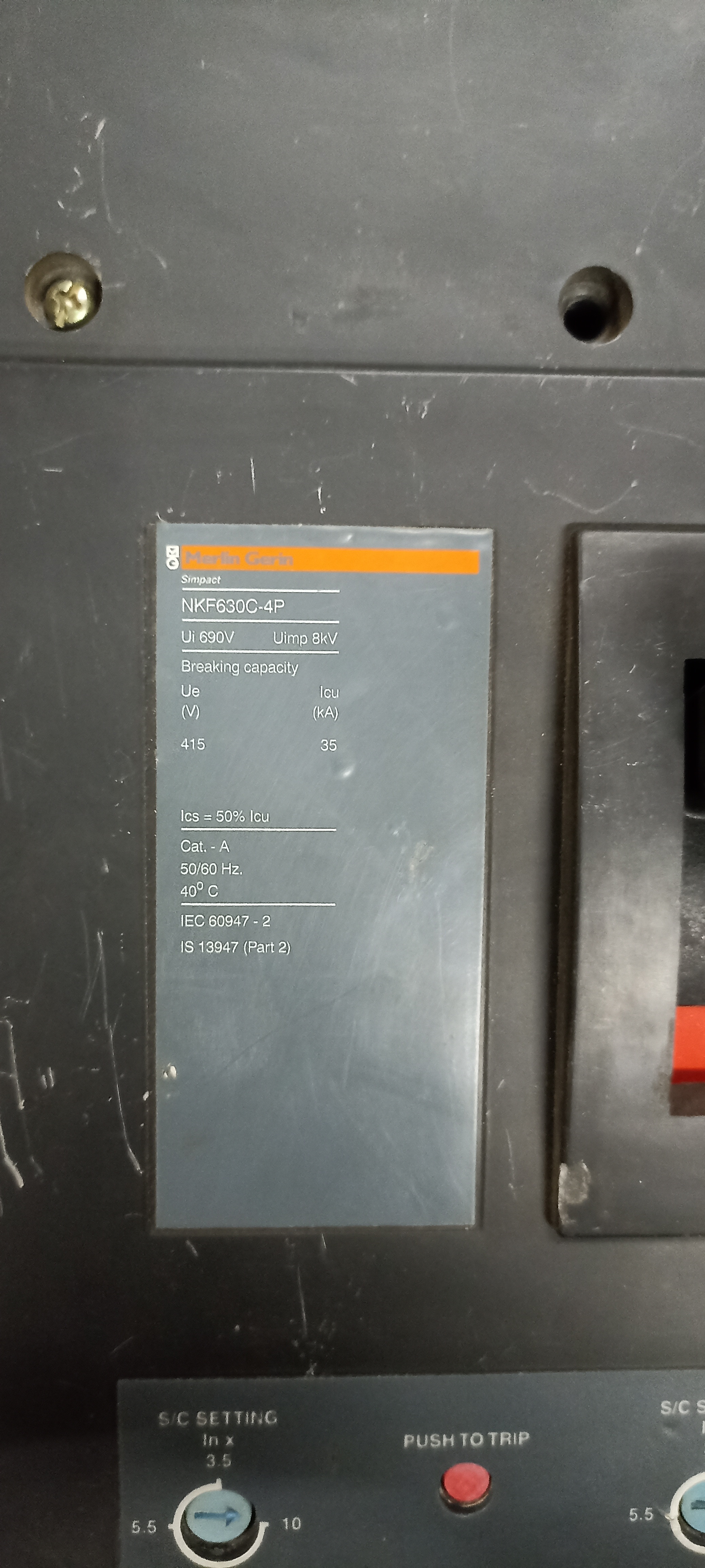 MERLIN GERIN (NKF630C-4P) 630A 4P MCCB