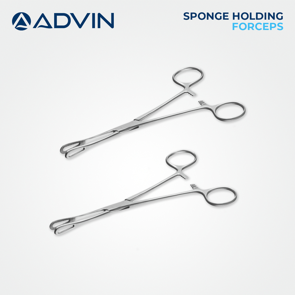 Sponge Holding Forceps - Stainless Steel Manual Operation Easy to Use | Reusable Autoclavable Superior Quality Long-lasting