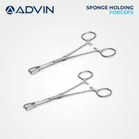 Sponge Holding Forceps - Stainless Steel, Manual Operation, Easy To Use | Reusable, Autoclavable, Superior Quality, Long-lasting