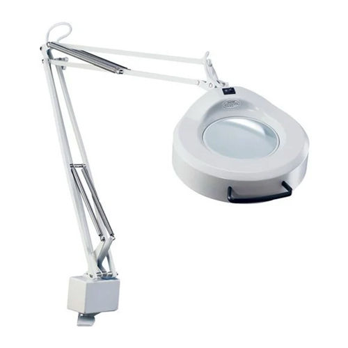 Circular Clamp Type Illuminated Magnifier - Color: White