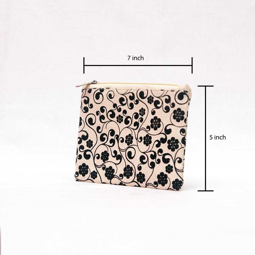 Printed Cotton Canvas Pouch Bag