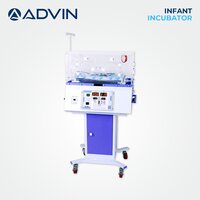Infant Incubator - Acrylic Canopy With Stainless Steel Heater | Four Portholes, Sliding Tray, Humidity Control, Trolley Mounted With Anti-skid Castors