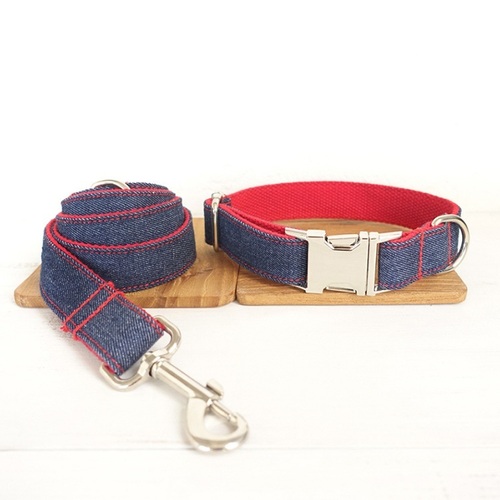 Best Denim Dog Collar With Leash