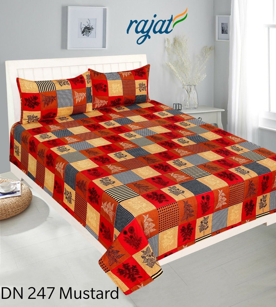 3d Polycotton Single bedsheet Joda (Pair )  60 x90 Inches