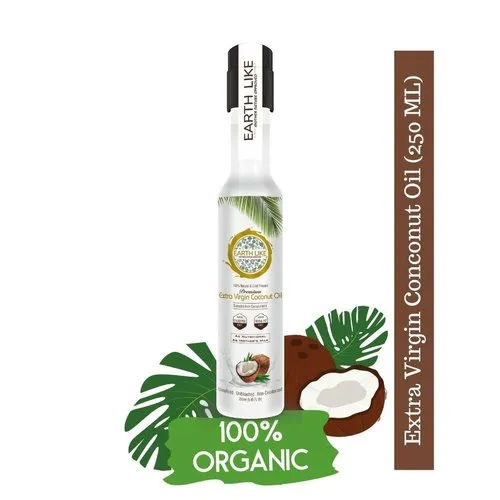 Organic 250 Ml Extra Virgin Natural Cold Pressed Coconut Oil