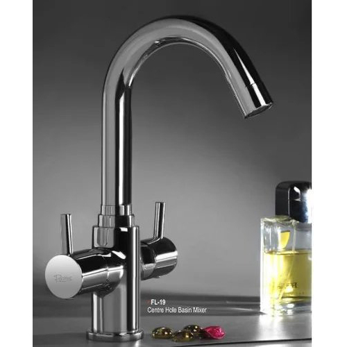 Silver Centre Hole Basin Mixer