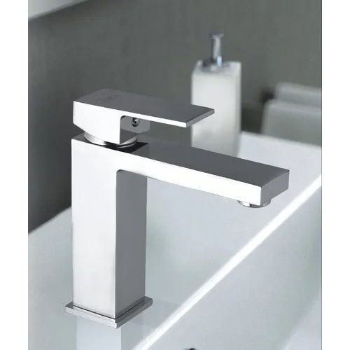 Silver Wash Basin Mixer With Long Spout