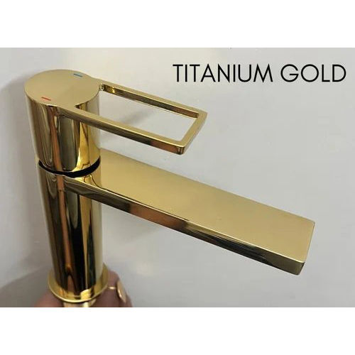 Glossy Single Lever Basin Mixer Gold