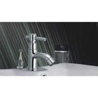 Pillar Cock Tarim Series - Glossy Brass 15 mm & 20 mm Sizes | Round Shape Silver Finish