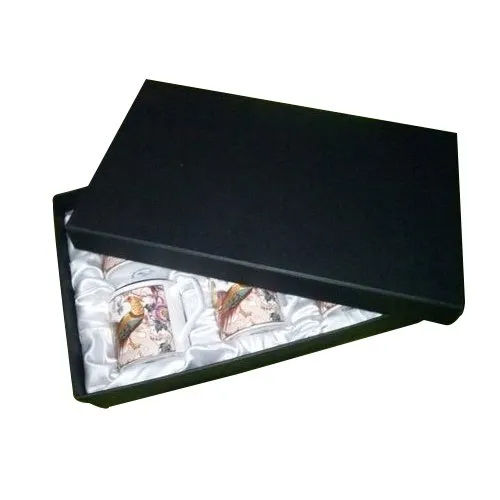 Matte Lamination Plain Black Gift Box With Stain