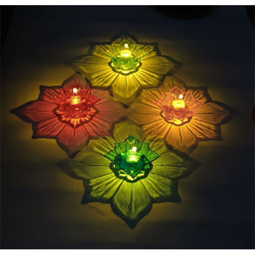 Multicolour 3D Water Sensor Diya And Oil