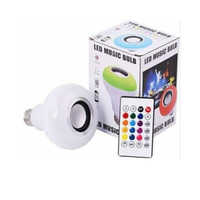 Led Music Bulb Bluetooth Speaker - White Color | Wireless Connectivity, Multi-color Lighting, Integrated Speaker For Enhanced Experience