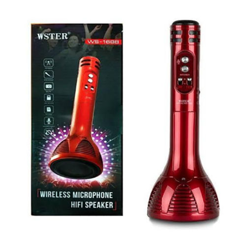 Red Wireless Microphone With Speaker