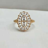 Diamond Ring - Gold, 15x10mm Size, Weight 3g | Pave Set Diamond - Ideal For Engagement, Wedding Ceremonies, Special Occasions & Gifting