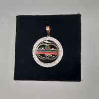 Fancy Designer Diamond Pendants - Color: Gold/white
