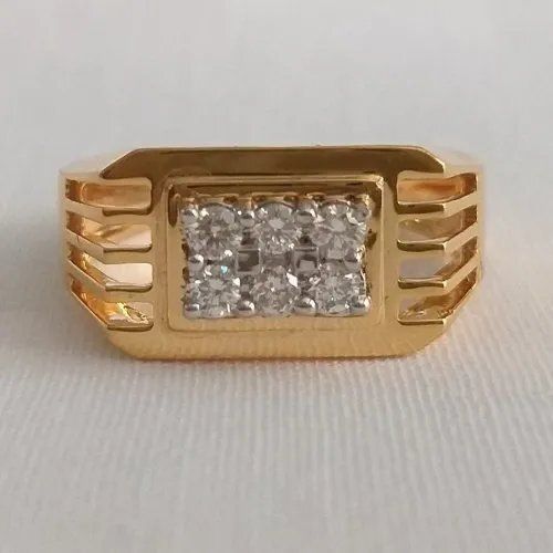 18K White Gold Men's Diamond Ring 0.60ct 10.9mm 013735