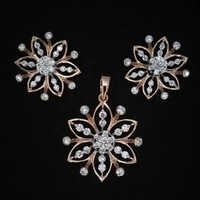 Crystal Diamond Pendant Set