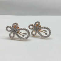 Real Diamond Earring - Color: Gold With White Stone