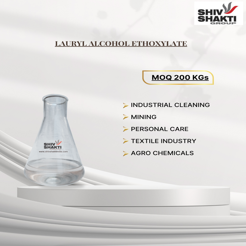 Lauryl Alcohol Ethoxylate - Liquid, Industrial Grade, CAS No: 9002-92-0, Density: 1.08 g/cmÂ³ | Emulsifier for Detergents, Cleaners, and Cosmetics