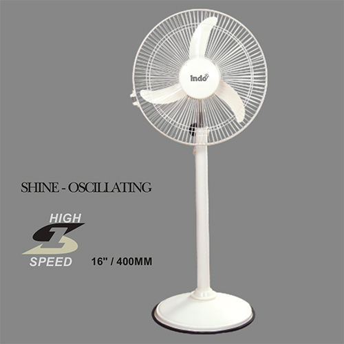 White 400Mm Shine Oscillating Pedestal Fan