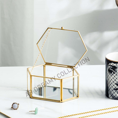 AR118 VINTAGE GLASS  STORAGE BOX