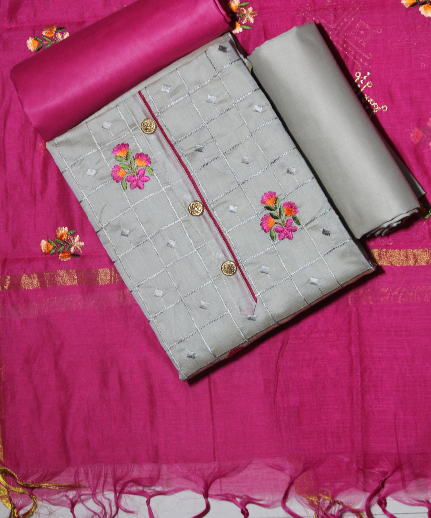 New Embroidery Work Dressmaterial For Women