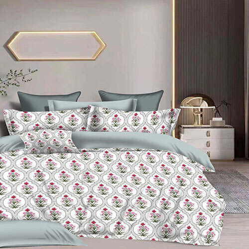 Jaiuri Pink Design Bed Sheet