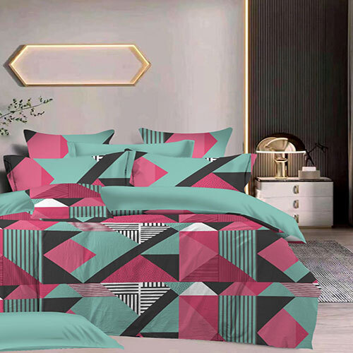 Prink Triangle Stipe Design Bed Sheet
