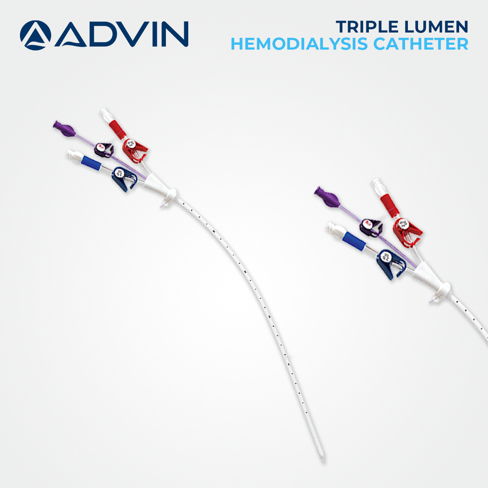 Manual Triple Lumen Hemodialysis Catheter