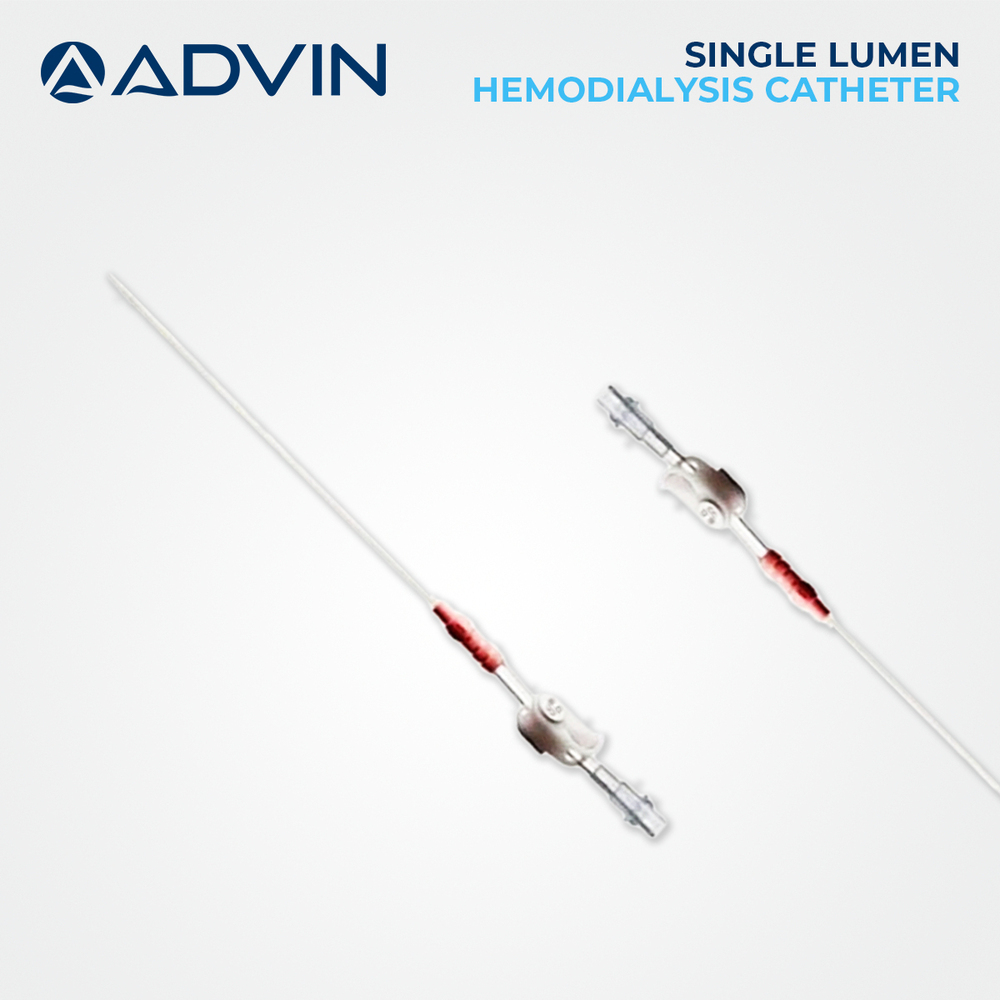 Single Lumen Hemodialysis Catheter - Polyurethane MRI Compatible Design | Softness Insertion Kink Resistant Dual Ended Guide Wire Enhanced Flow Rates