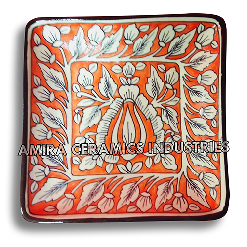 DINNER PLATE SQUARE MHUGAL PAINTING