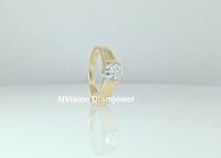 Yellow Gold Lab Grown Diamond Solitaire Unisex Ring