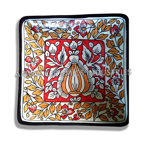 DINNER PLATE SQUARE MHUGAL PAINTING