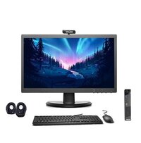 (refurbished) Lenovo Thinkcentre M73 All-in-one Desktop Computer Set - Intel Core I3 4th Gen, 19" Hd Screen, 8 Gb Ram, 256 Gb Ssd, Windows 10 , Web Conferencing Ready, Includes Hd Webcam, Kb+mouse, Speakers, And Wifi Dongle