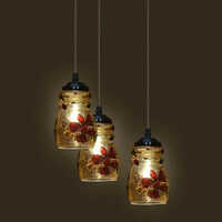 Ceiling Hanging Led Chandelier Lamp - Metal & Glass, Customizable Size , Polished Finish, Energy Efficient Led Light Source, Warranty Included