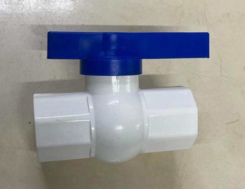UPVC  Solid Ball Valve Plain Long Handle New (White)