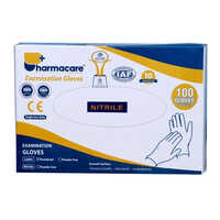 Pharmacare Nitrile Examination Gloves Powder Free - Nitrile Rubber, Half Finger Style, White Color | Durable, Machine Washable, Breathable Design