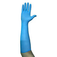 Long Nitrile Gloves - Nitrile Rubber, Full Finger Design, Blue Color | Quick-dry Fabric, Disposable, Chemical Resistance, Extended Cuff