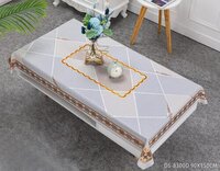 M Leaf - Silk Dobby Tablecloth | Printed, Oilproof, Waterproof, Ideal for Banquet, Home, Hotel, Outdoor Events, and Weddings