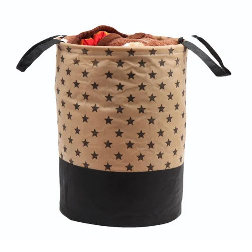 Brown-Black Non Woven Laundry Basket