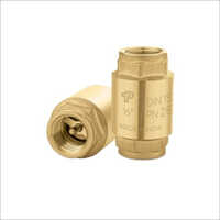 Brass Check Valve - Durable Brass Material, Golden Finish - Prevents Backflow, Ideal For Plumbing Systems, Round Nrv Design