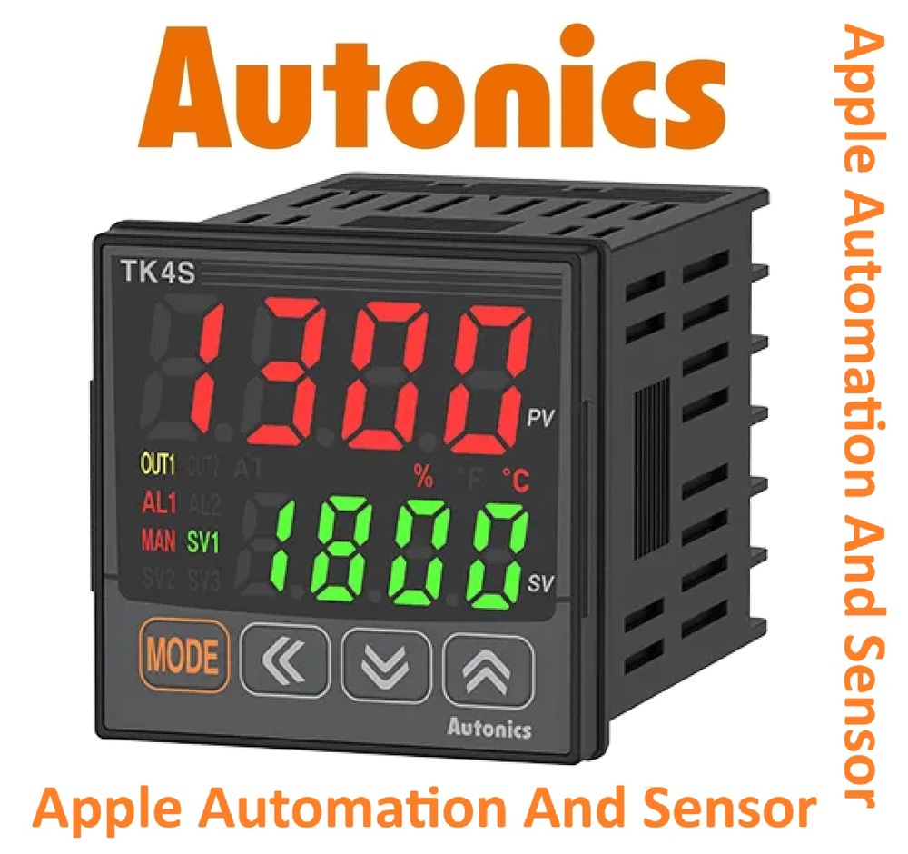 Autonics TK4S-T4RR Temperature Controller - 4-Digit 7-Segment LED Display, ON/OFF & PID Control Methods, IP65 Rated Protection