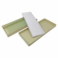 Plastic Slide Storage Box - Abs Plastic, Holds 50 Microscope Glass Slides, Greyish Color, Crack Proof Quality, Ideal For Hospitals And Laboratories