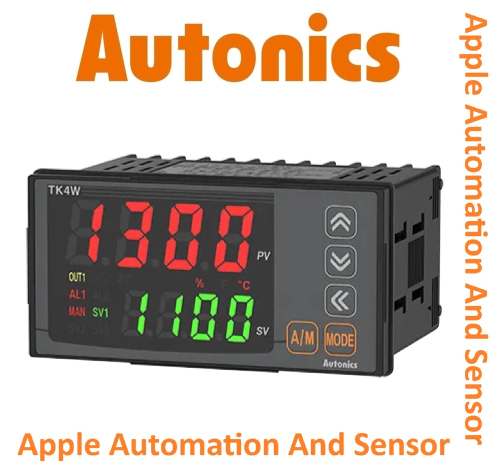 Autonics TK4W-T4CN Temperature Controller - 4-Digit 7-Segment LED Display, ON/OFF and PID Control Methods, IP65 Protection
