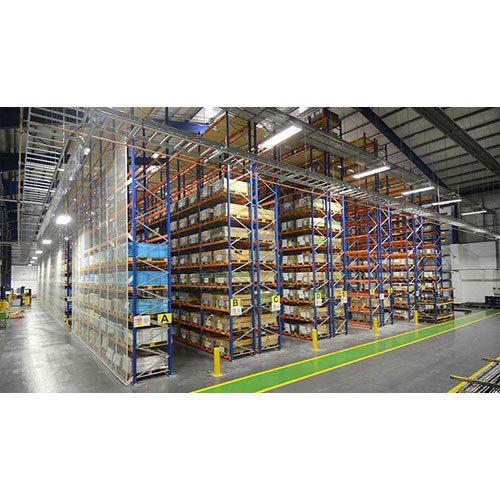 Blue Industrial Warehouse Rack